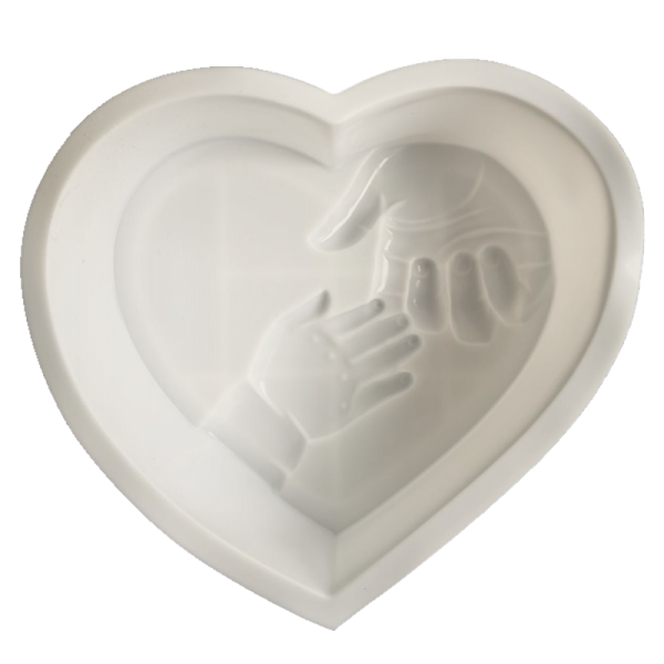 Forma din silicon de copt prajituri si tort, model manute bebe, material de calitate alimentara, termorezistenta, mare, tava, alba, bebeLOGIC™