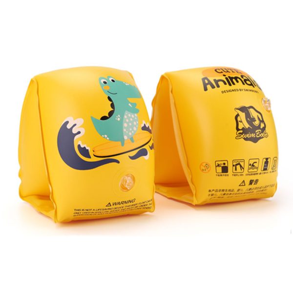 Aripioare inot pentru copii, gonflabile, compartiment de aer dublu, 10 - 30 kg, Model Dinozaur, bebeLOGIC™